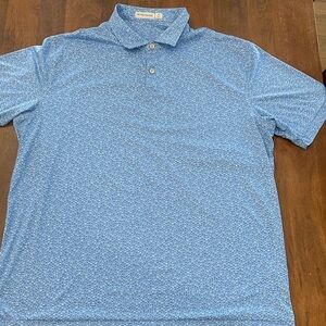 Peter Millar Light Blue Patterned Polo Shirt